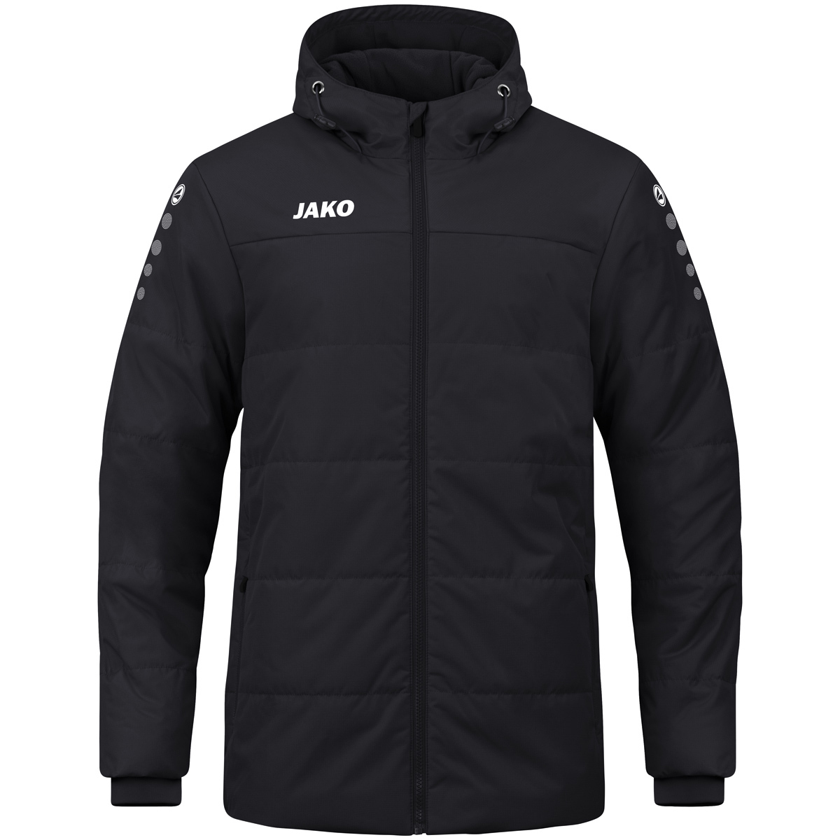 Coachjacke Team mit Kapuze Schwarz